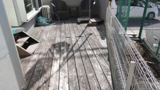 ウッドデッキのペンキ塗りを致しました！【広島市西区】