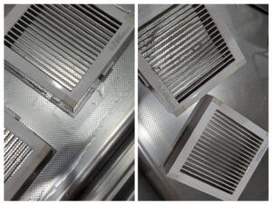 広島市佐伯区でトイレと脱衣所の換気扇掃除、エアコンフィルターのホコリ取りを行う便利屋万の作業風景