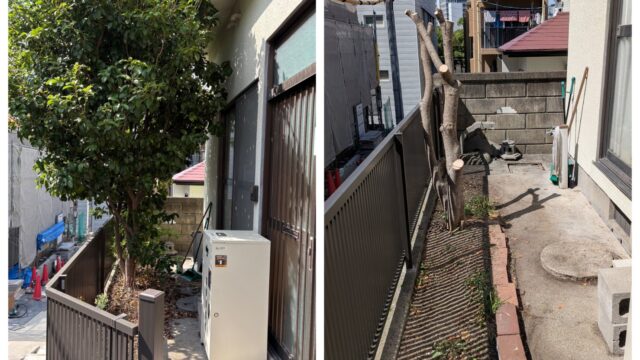【広島市南区】空き家の急な入居準備!生い茂った木の伐採と雑草処理を安全第一で解決|便利屋 万